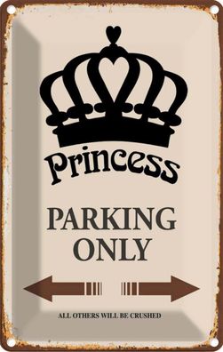 vianmo Blechschild 20x30 cm gewölbt Parkplatzschild Princess parking only Korona
