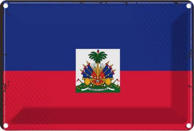 vianmo Blechschild Wandschild 20x30 cm Haiti Fahne Flagge