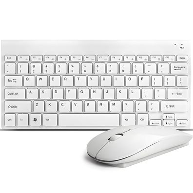 Tastatur und Maus Set Bluetooth Kabellos Kompatibel PC Computer Laptop Weiss Retoo
