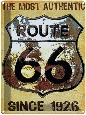 Blechschild 30x40 cm - Retro Wappen Route 66 Since 1926 Usa