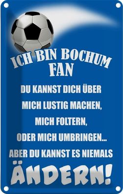 vianmo Blechschild 20x30 cm gewölbt Sport Hobby ich bin Bochum Fan Fussball