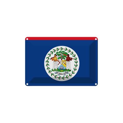 vianmo Blechschild Wandschild 18x12 cm Belize Fahne Flagge