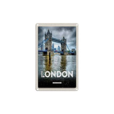 Blechschild 18x12 cm - London England Reiseziel Brücke