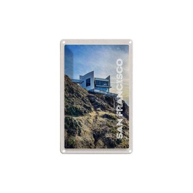 Blechschild 18x12 cm - San Francisco Gebäude Gebirge Aussicht