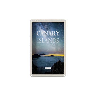 Blechschild 18x12 cm - Canary islands Spain Nacht Sterne