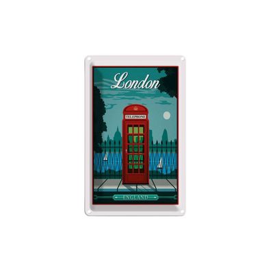 Blechschild 18x12 cm - London Red Telephone England Telefon