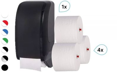 SET: 1x Toilettenpapierspender Doppelrollen Blanc Cosmos verschied. Farben + 4 Toilet