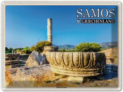 Blechschild 30x40 cm - Samos Griechenland Tempel Der Hera