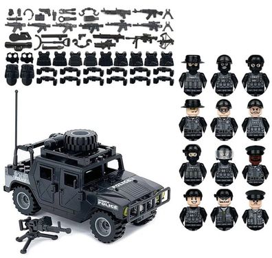 Armee Soldaten Jeep SWAT Bausteine US-Army Werkzeug Militär WaffeCobi 100% kompatibel