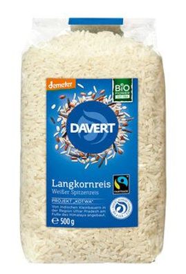 Davert 3x demeter Lankornreis, Weißer Spitzenreis aus dem Projekt "Kotwa"Fairtrad