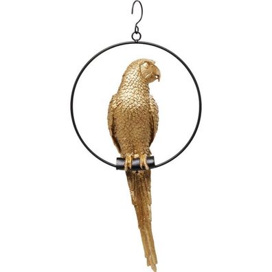 KARE Design Deko Figur Swinging Parrot Gold 51141