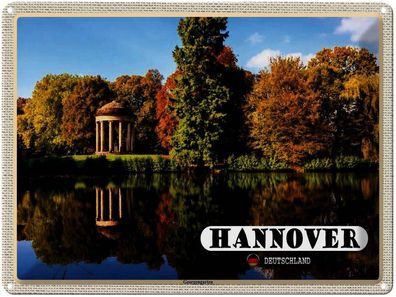 Blechschild 30x40 cm - Hannover Blick Auf Georgengarten
