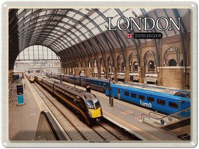 Blechschild 30x40 cm - London Uk King`S Cross Station