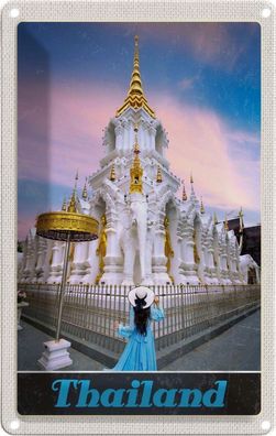 Blechschild 20x30 cm - Thailand Wait Traimit Golden Kloster