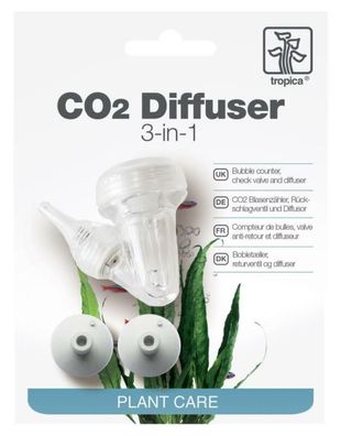 Aquarium CO2 Diffuser 3-in-1 mit Blasenzähler & Rückschlagventil Tropica