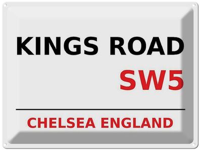 Blechschild 30x40 cm - London England Chelsea Kings Road Sw5