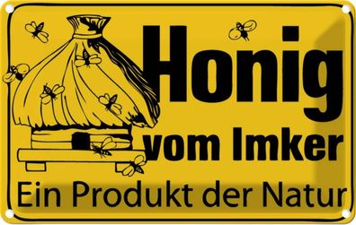 vianmo Blechschild 20x30 cm gewölbt Hofladen Marktstand Laden honig vom Imker ...