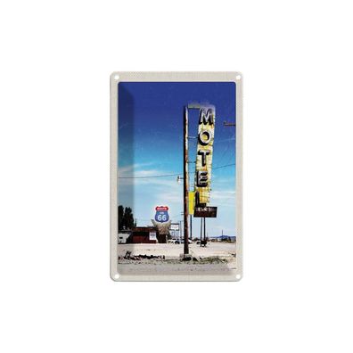 Blechschild 18x12 cm - Amerika USA Route 66 Motel Wüste