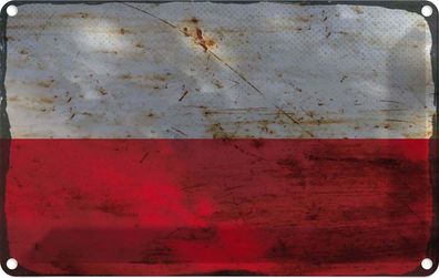 vianmo Blechschild Wandschild 20x30 cm Polen Fahne Flagge