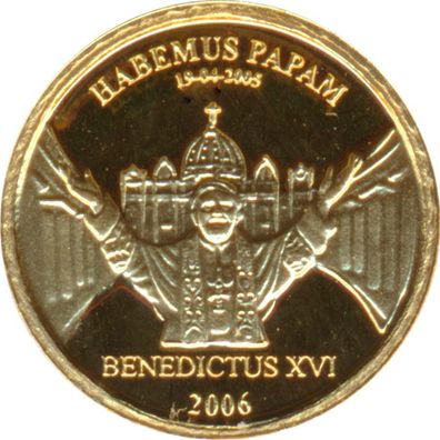 Liberia 10 Dollars 2006 PP Papst Benedikt XVI Gold