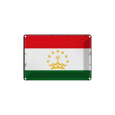 vianmo Blechschild Wandschild 18x12 cm Tadschikistan Fahne Flagge
