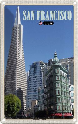 Blechschild 20x30 cm - San Francisco Usa Transamerica Pyramid