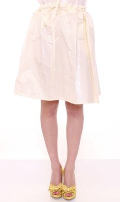 Licia Florio Eleganter weißer Rock mit gebundener Taille | SKU: MOM10098-1