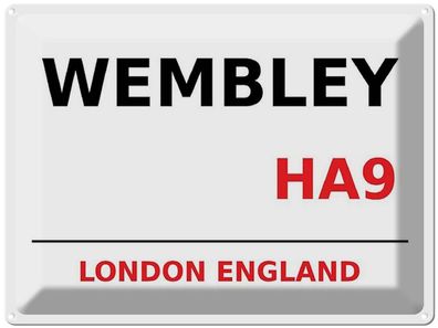 Blechschild 30x40 cm - London England Wembley Ha9