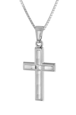 trendor Schmuck Halskette mit Kreuz 925 Silber 21 mm 68255