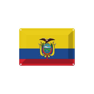 vianmo Blechschild Wandschild 18x12 cm Ecuador Fahne Flagge