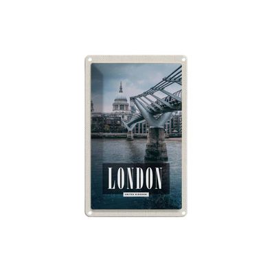 Blechschild 18x12 cm - London Uk Jahrtausendbrücke Aussicht