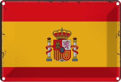 vianmo Blechschild Wandschild 20x30 cm Spanien Fahne Flagge