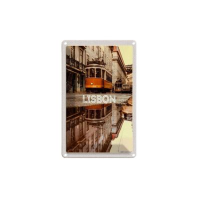 Blechschild 18x12 cm - Lissabon Europa Straßenbahn Stadt