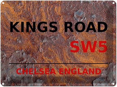 Blechschild 30x40 cm - London England Chelsea Kings Road Sw5