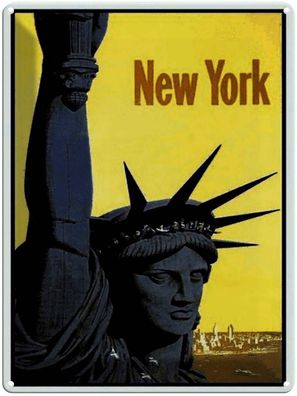 Blechschild 30x40 cm - Retro New York Statue Of Liberty