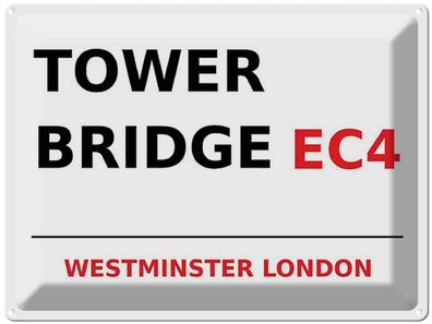 Blechschild 30x40 cm - London Westminster Tower Bridge Ec4