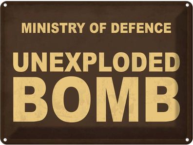 Blechschild 30x40 cm - Ministry Of Defence Unexploded