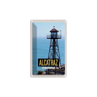 Blechschild 18x12 cm - San Francisco Alcatraz Meer Turm
