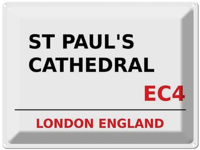 Blechschild 30x40 cm - London England St Paul´S Cathedral Ec4