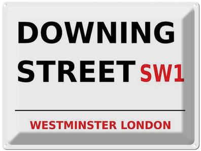 Blechschild 30x40 cm - London Westminster Downing Street Sw1