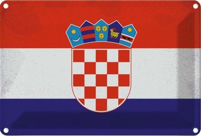 vianmo Blechschild Wandschild 20x30 cm Kroatien Fahne Flagge