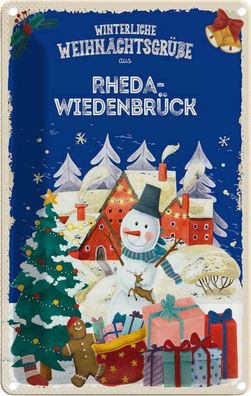 vianmo Blechschild 20x30 cm Weihnachtsgrüße RHEDA-WIEDENBRÜCK