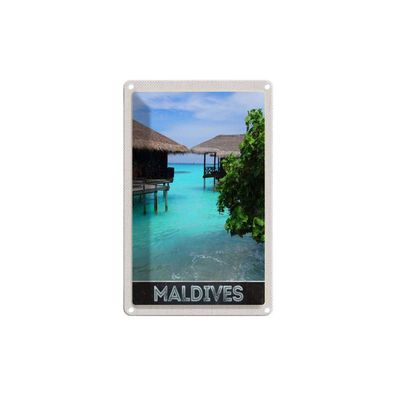Blechschild 18x12 cm - Malediven Amerika Insel Sonne