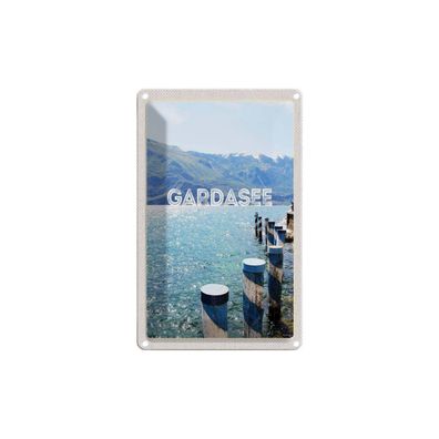 Blechschild 18x12 cm - Gardasee Italien See Gebirge Reise