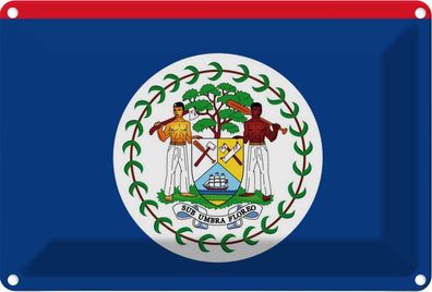 vianmo Blechschild Wandschild 20x30 cm Belize Fahne Flagge
