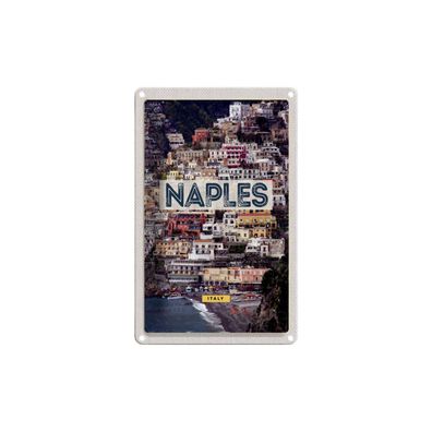 Blechschild 18x12 cm - Naples Italy Neapel Guide Of City Meer