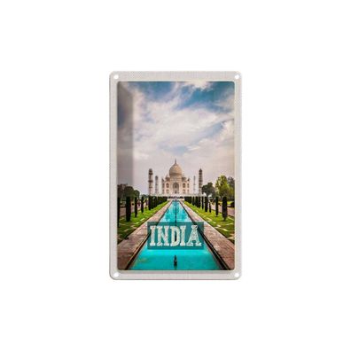 Blechschild 18x12 cm - Indien Taj Mahal Agra Garten