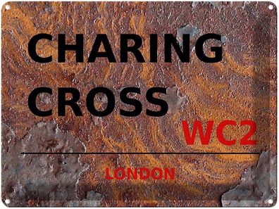Blechschild 30x40 cm - London Charing Cross Wc2