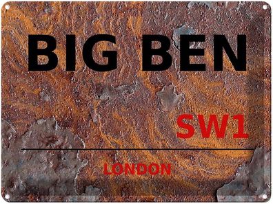 Blechschild 30x40 cm - London Street Big Ben Sw1