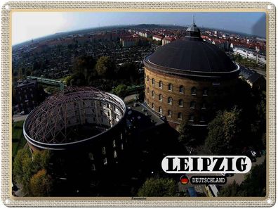 Blechschild 30x40 cm - Leipzig Blick Auf Panometer